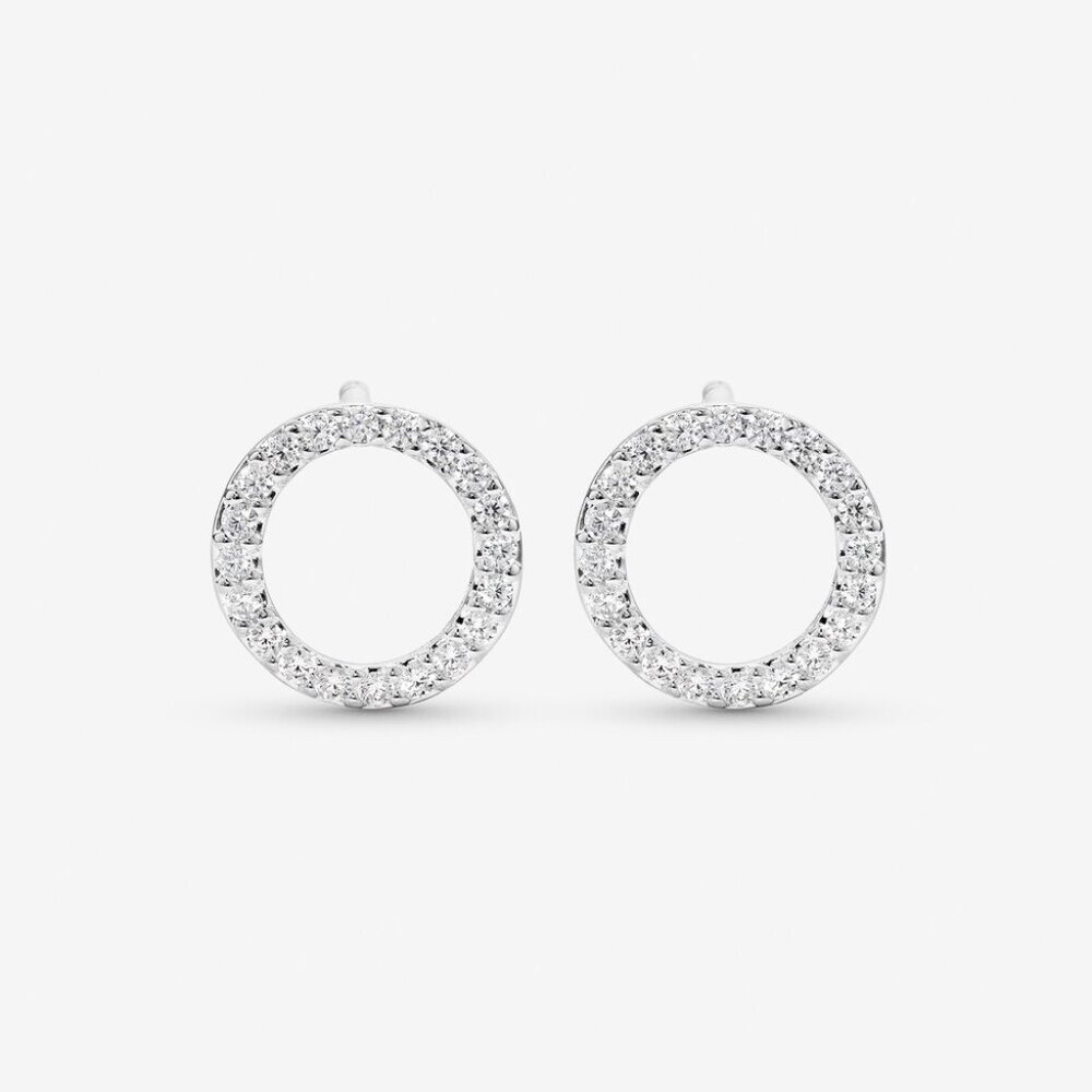 Michael Hill Circle Stud Earrings With Cubic Zirconia in Sterling Silver